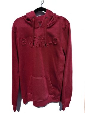 Buffalo David Bitton Embossed Logo Hoodie - Maroon (Size XL)